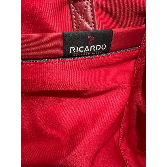 Ricardo Beverly Hills Red Travel Tote Bag Carry On Shoulder Laptop Pocket - Picture 4 of 9